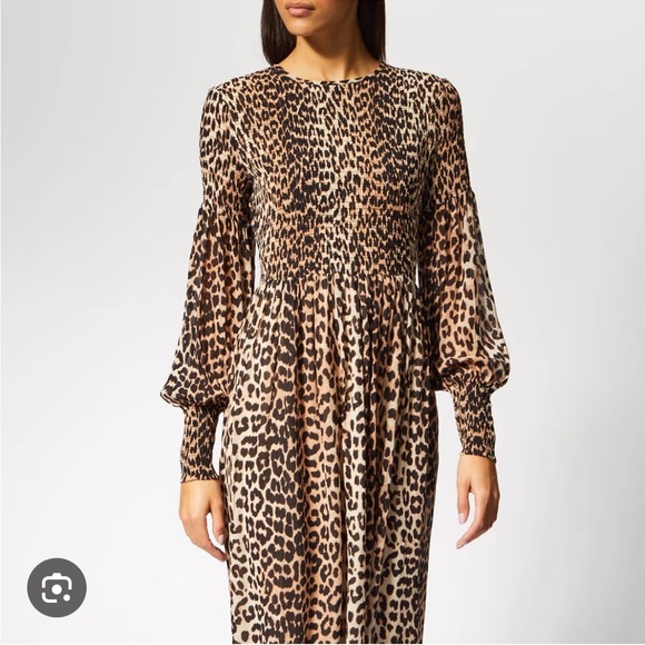 Ganni Dresses & Skirts - Ganni leopard print Georgette maxi dress